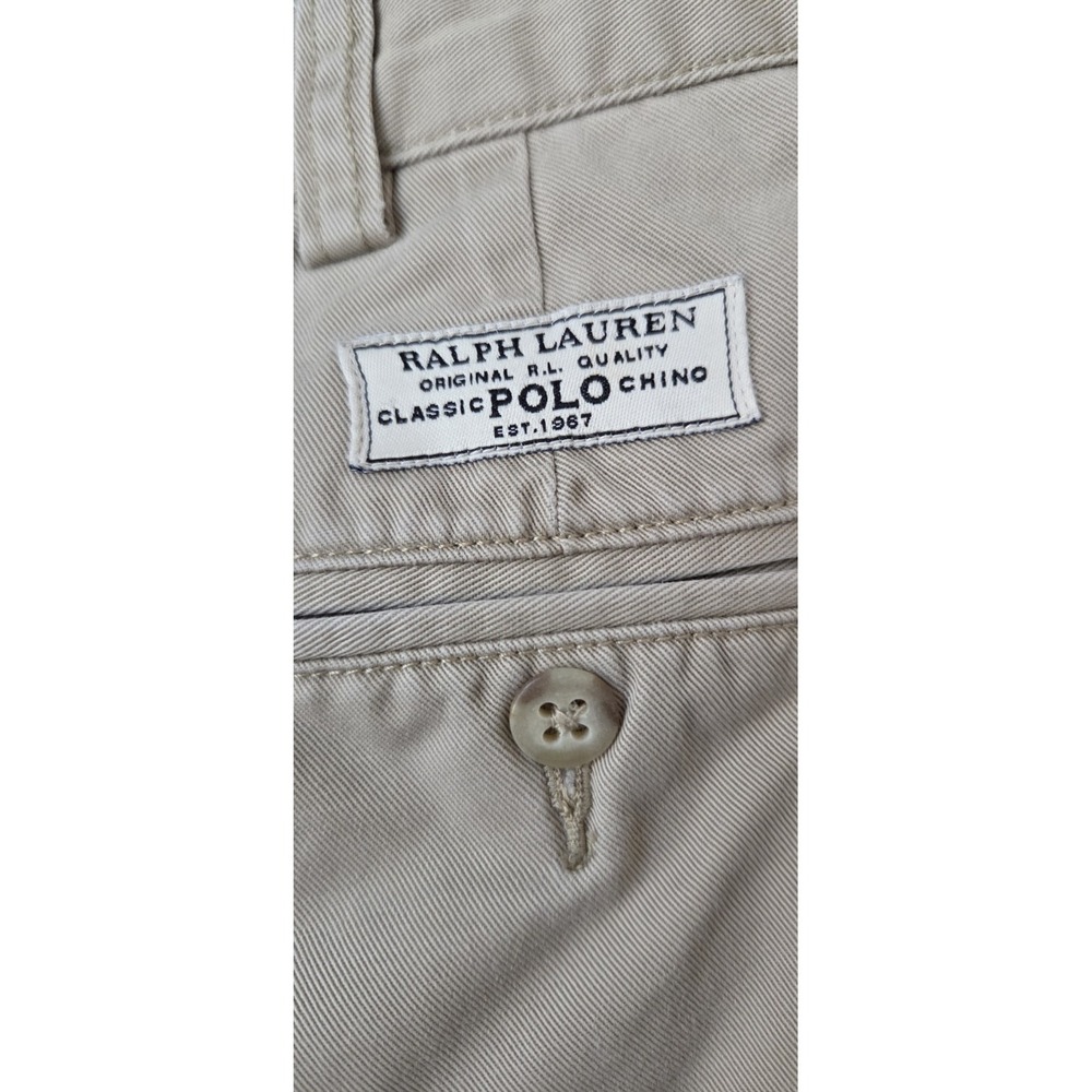 Polo Ralph Lauren Tan Prospect Pant 38x29 Flat Front Chino 100%‎ Cotton Khaki - Picture 3 of 4